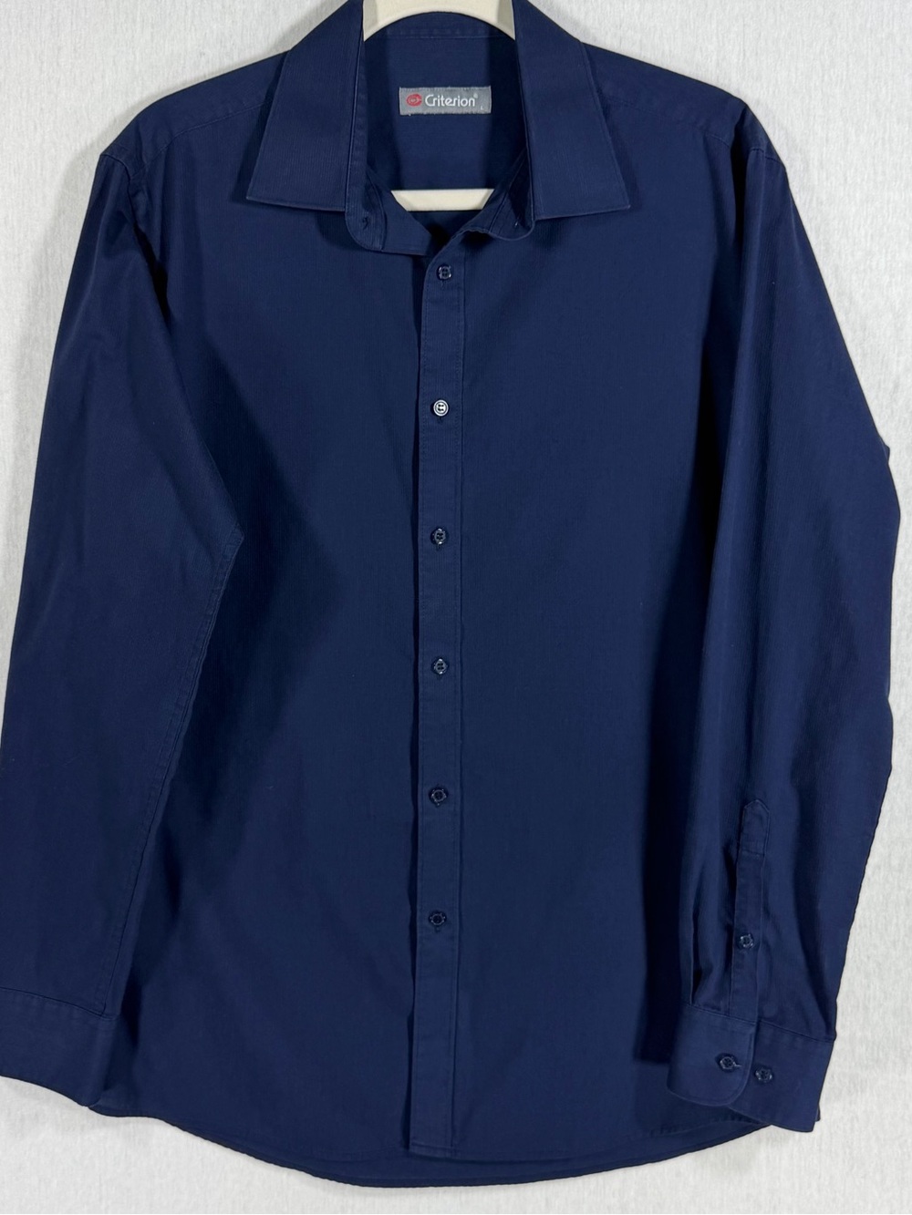 Men’s Dark Navy Long-Sleeve Dress Shirt